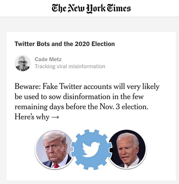 Click to enlarge new york times article twitter bot warning