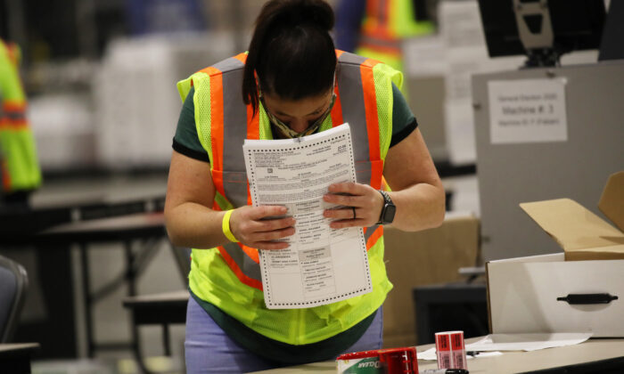 Election workers count ballots