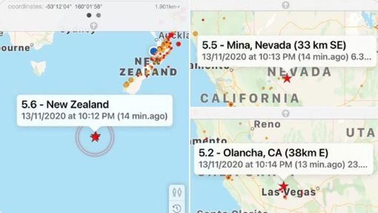 Three M5+ earthquakes
