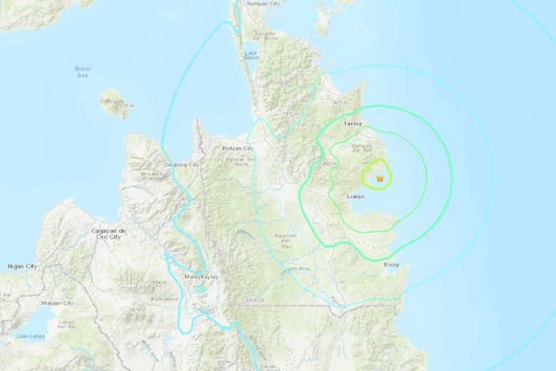 Click to enlarge Philippines quake map