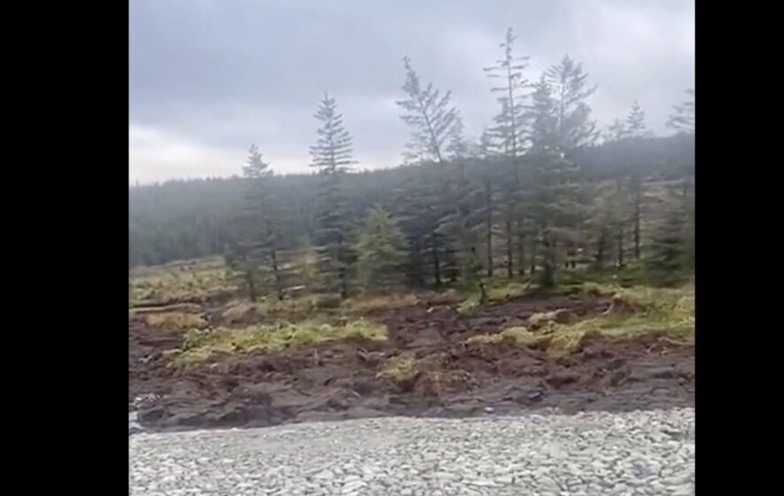 Peat slippage in Donegal, Ireland.