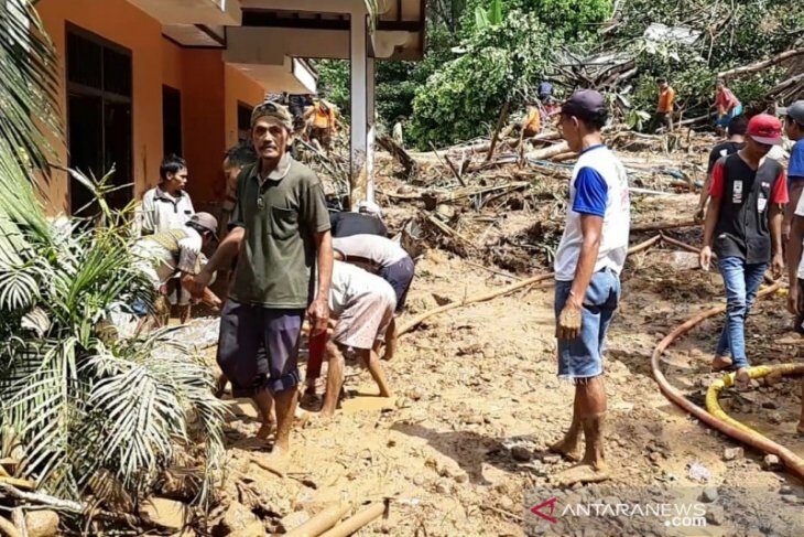 A landslide in Banjarpanepen, Sumpuih, Banyumas, Central Java Province, on Nov 17, 2020