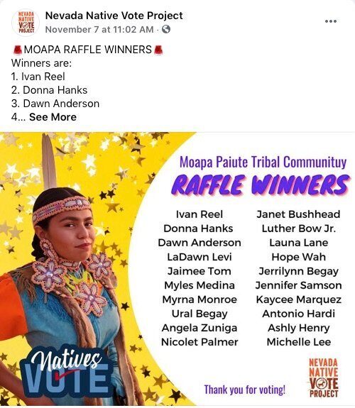 Click to enlarge Native American voting raffle