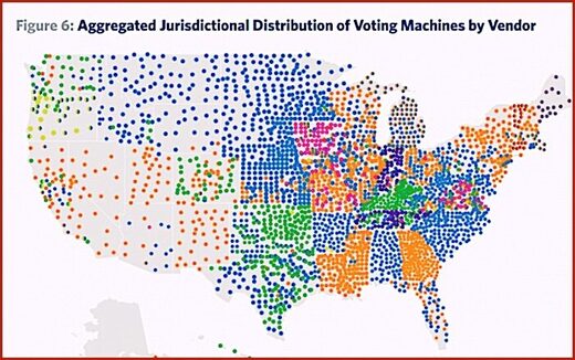 Map US voting machines