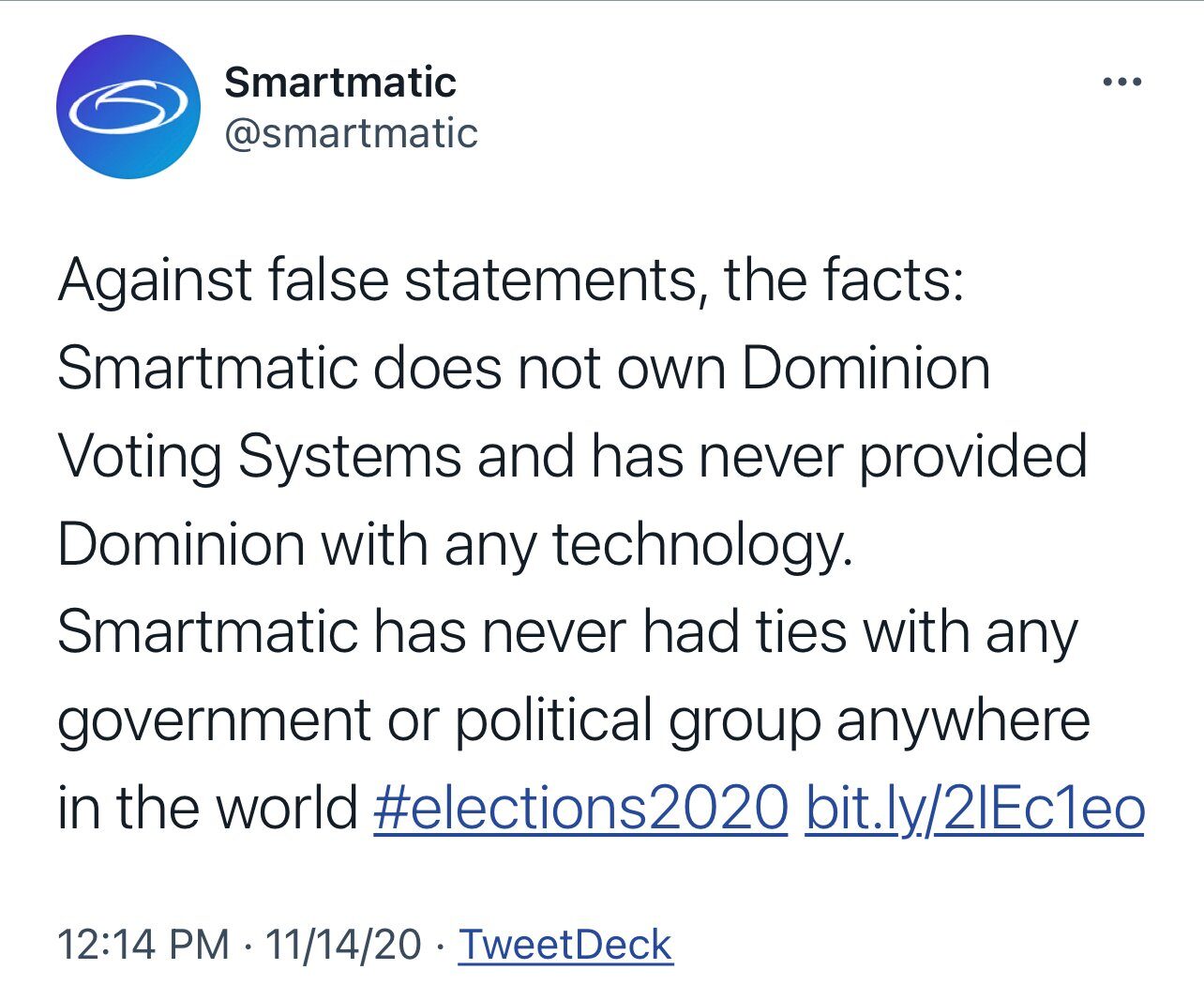 smartmatic tweet
