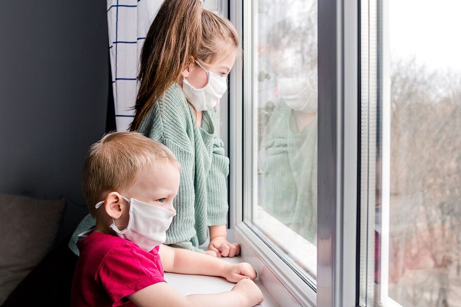 Click to enlarge Children wearing masks