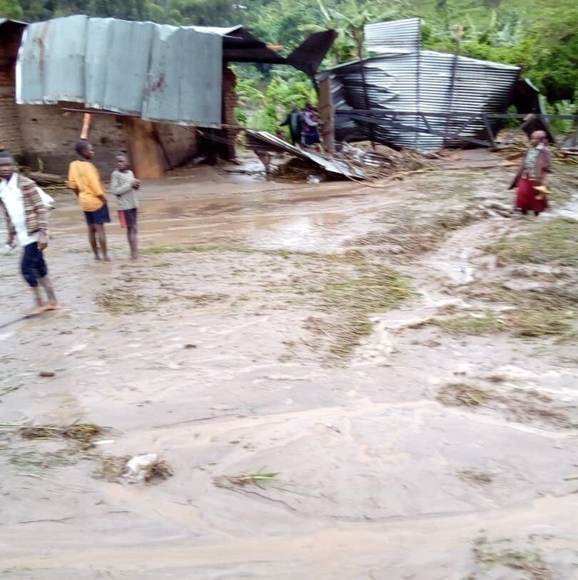 Floods destroyed a house in Kasese, Uganda, 24 November 2020.