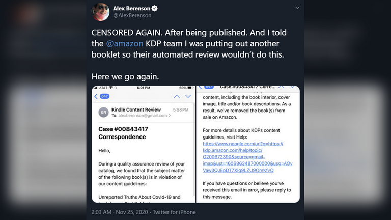Click to enlarge Amazon censors COVID book