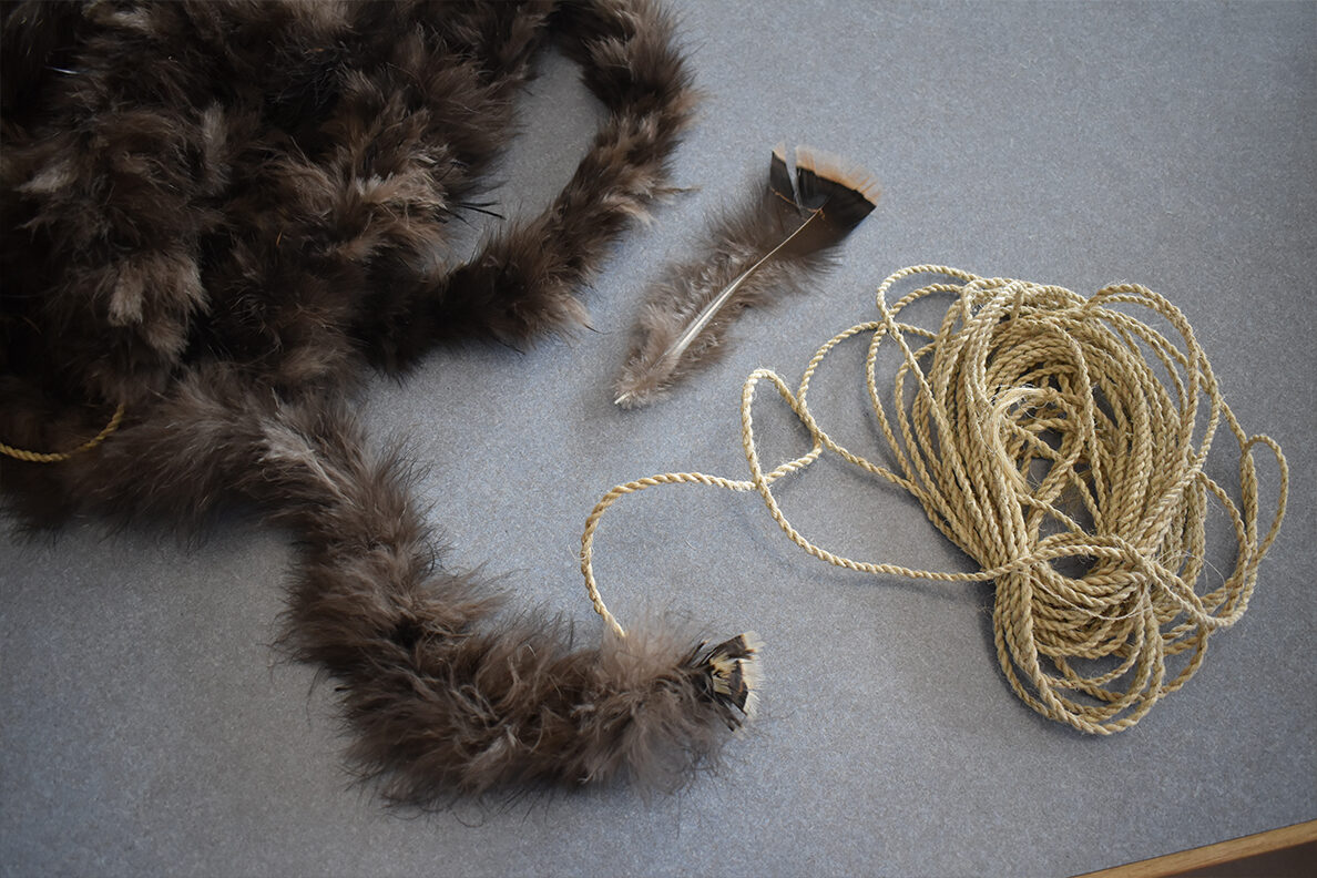 Click to enlarge Fiber Cord and Turkey Feathers