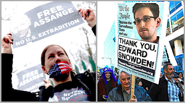 Click to enlarge Assange/Snowden supporters
