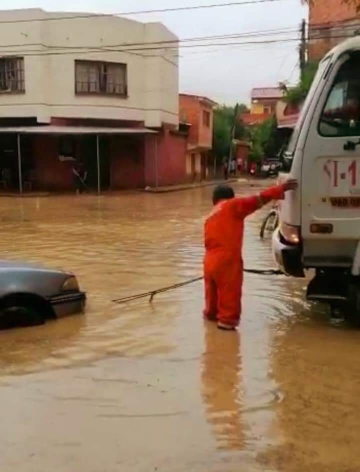 Floods in the city of Tarija, Tarija Department, Bolivia, 30 November 2020 .