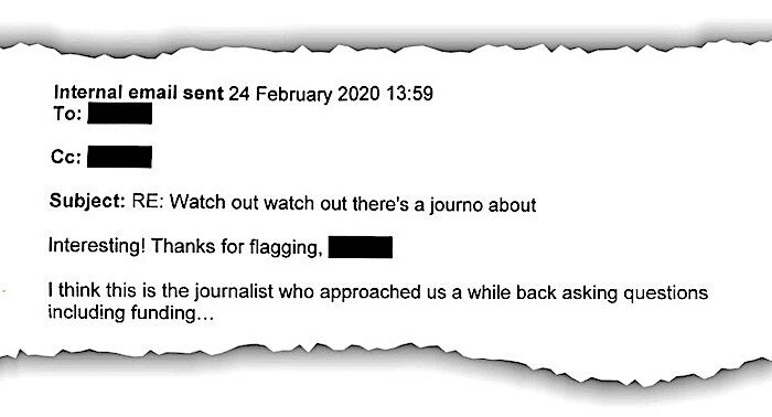 Click to enlarge declassified email