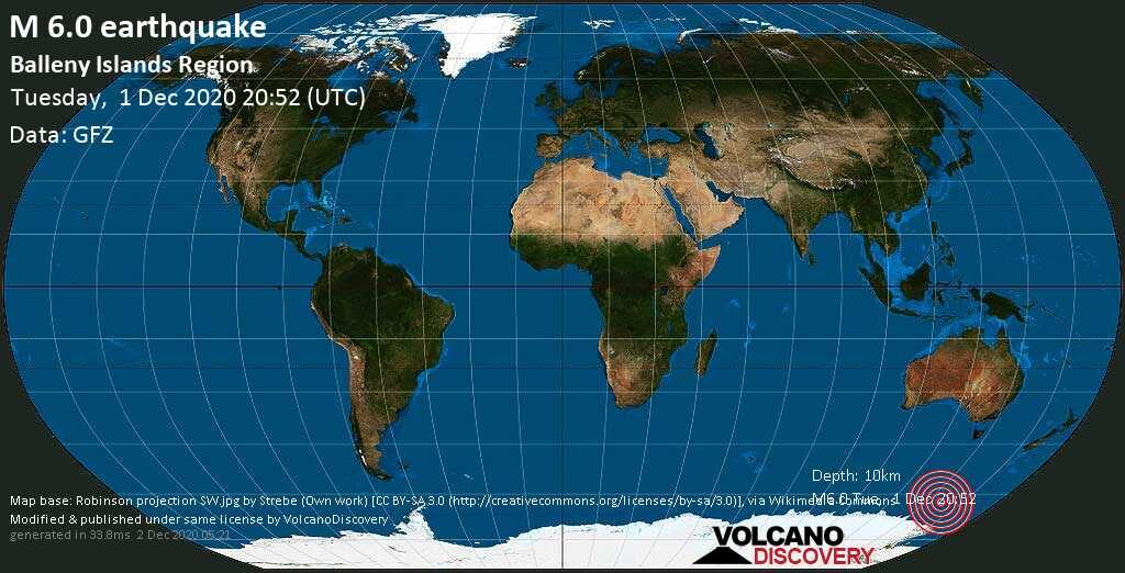 Click to enlarge Balleny islands quake map