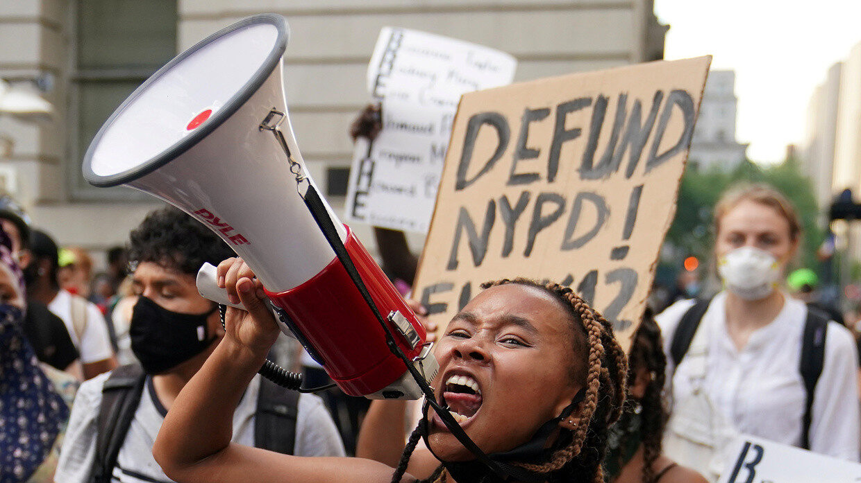 Click to enlarge defund police New York rally