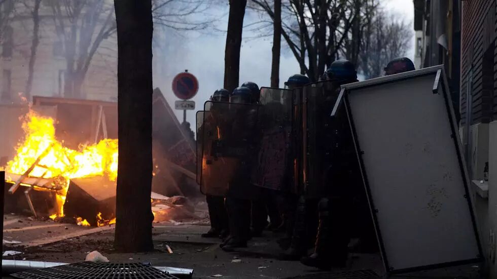 Riot police officers in Paris
