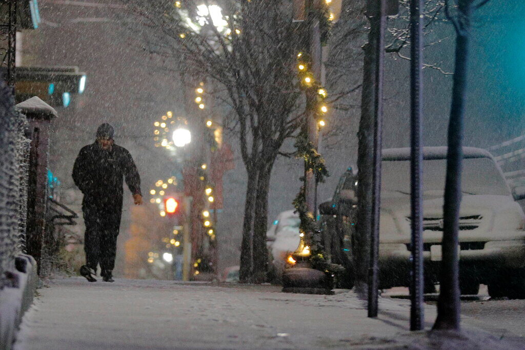 Click to enlarge A pedestrian in Somerville, Mass.