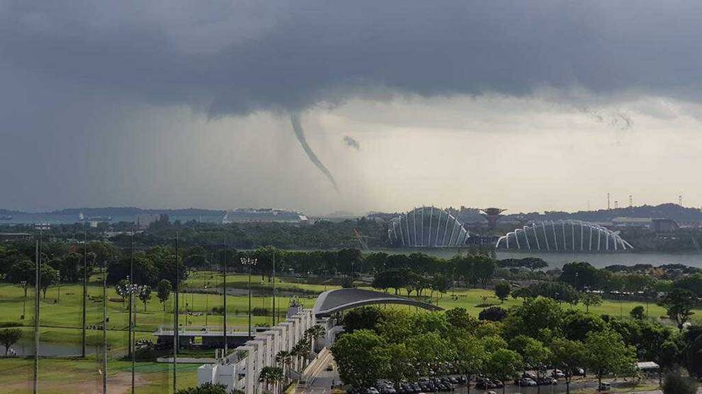 Click to enlarge CNA reader Robin Leow said he spotted the waterspout at about 4.45pm.
