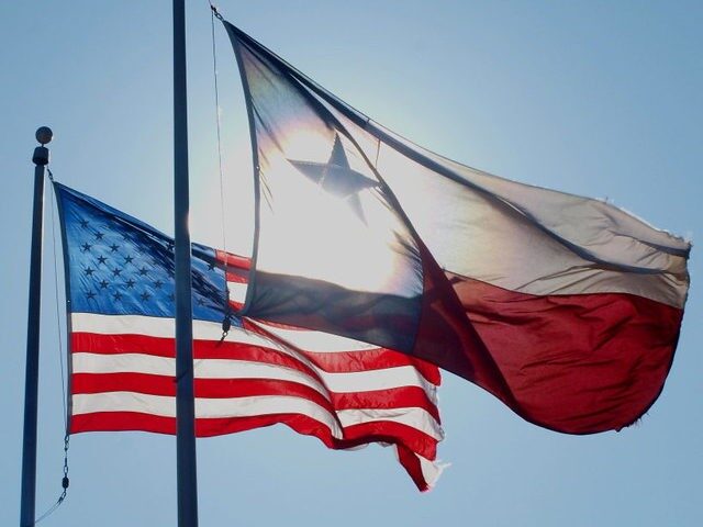 Texas and US flags