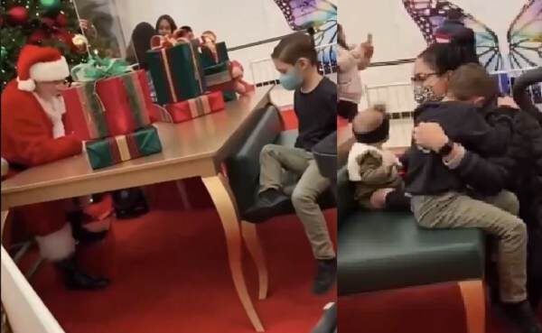 Leftist Santa makes boy cry