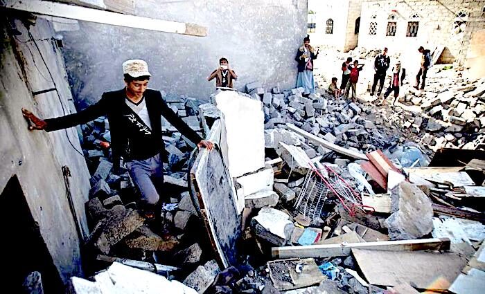 Click to enlarge Yemeni homes destroyed