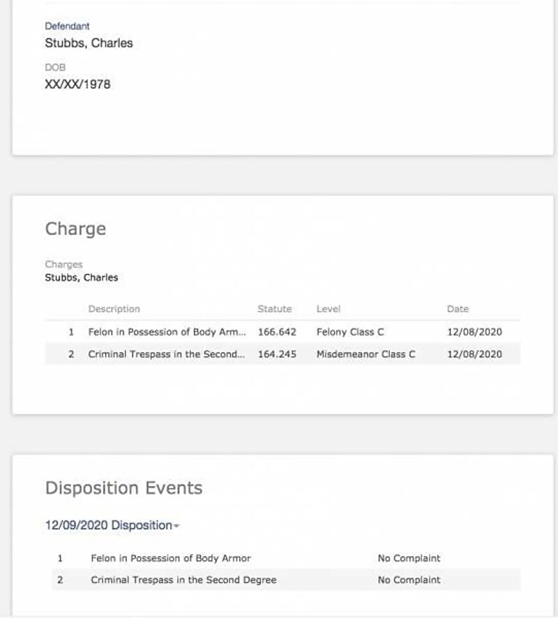 charles stubbs felon portland antifa charges