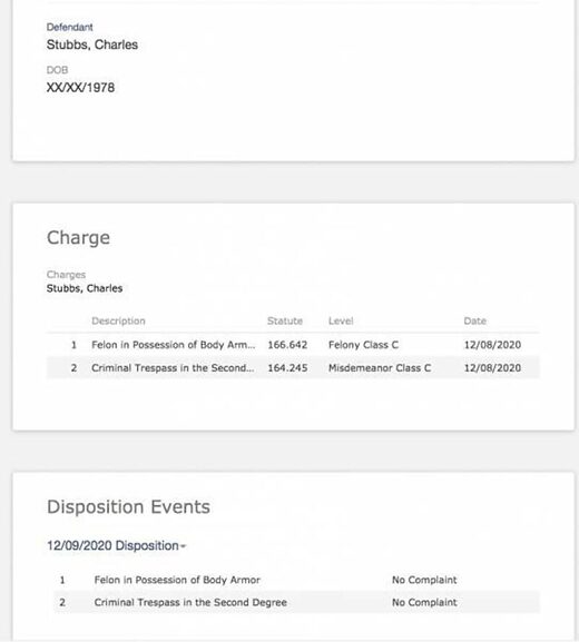 charles stubbs felon portland antifa charges