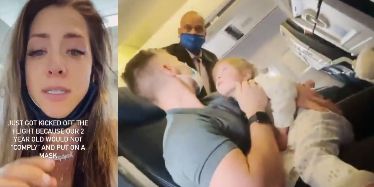 united airlines child mask kicked off