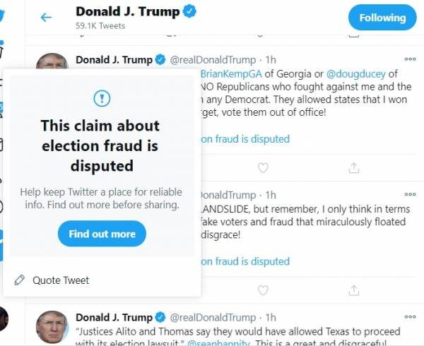 Censored Trump tweet
