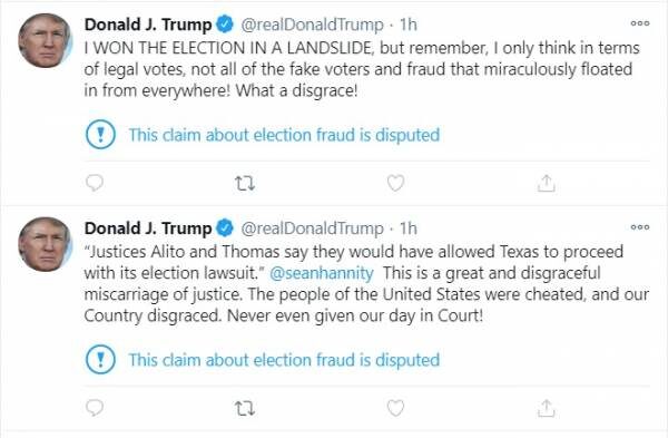 Click to enlarge Censored Trump tweet