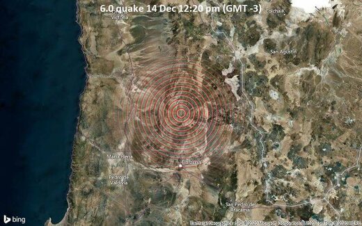 Quake map Chile