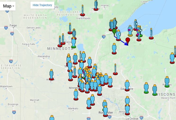 Observers map of event 7723-2020