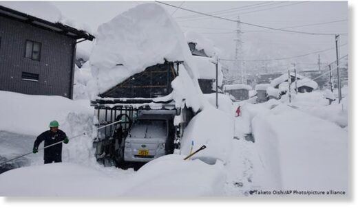 Yuzawa Town is hit by heavy snowfall in Niigata Prefecture