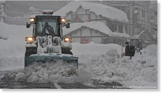 The snowfall is expected to continue in some parts of Japan