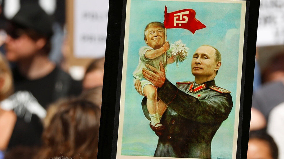 propaganda poster putin trump baby