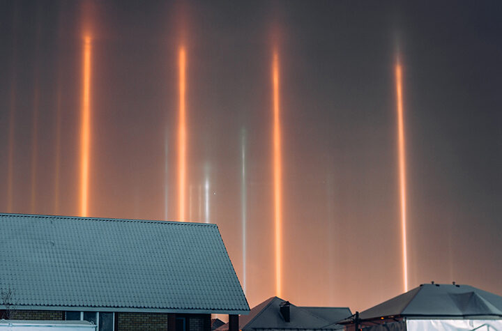 Light pillars over Siberia