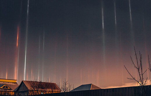 Light pillars over Siberia