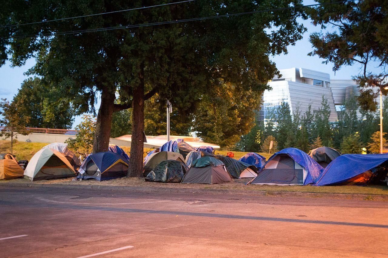 Click to enlarge Homeless camp on the West Coast