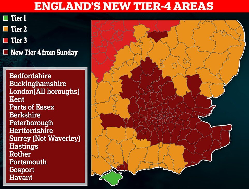Click to enlarge britain covid tier 4 lockdown christmas