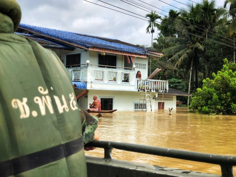 Royal Thai Army distributes relief supplies in Nakhon Si Thammarat Province floods, 03 December 2020.