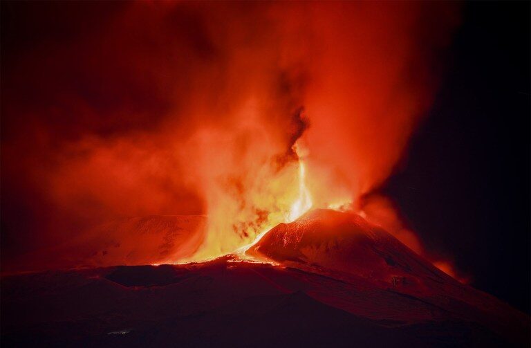 This eruption came from the Southeast Crater