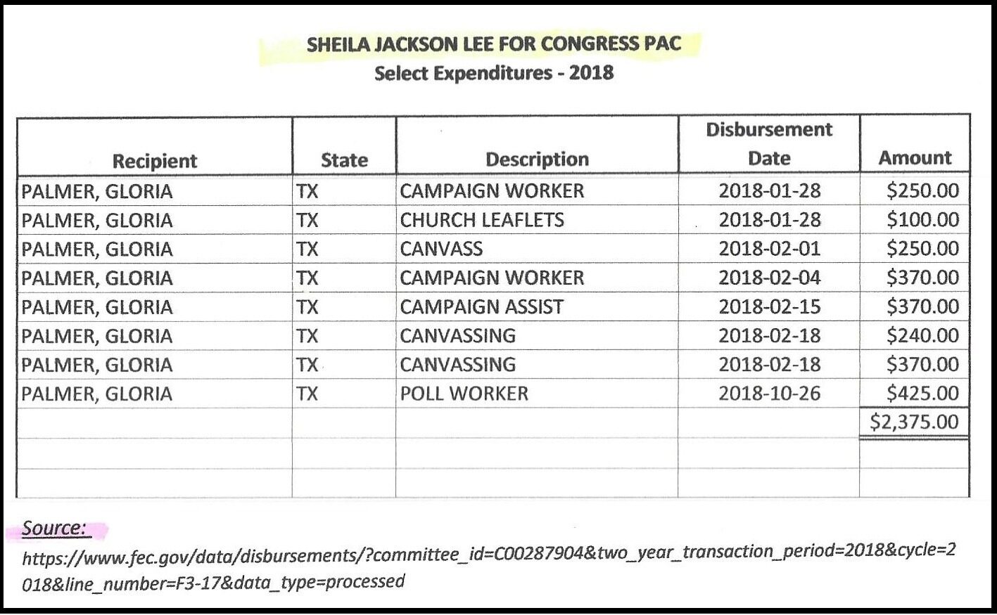 gloria palmer ballot harvesting texas vote fraud