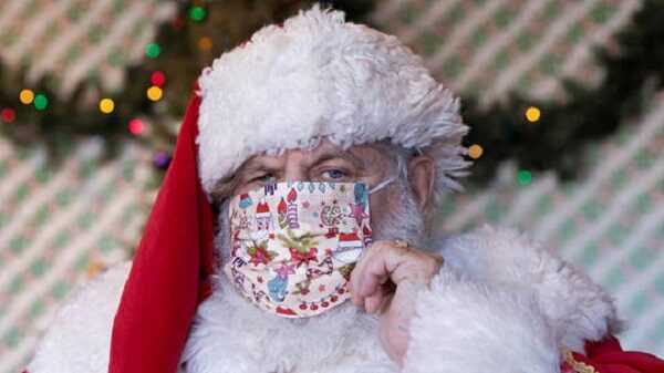 Santa wearing a mask