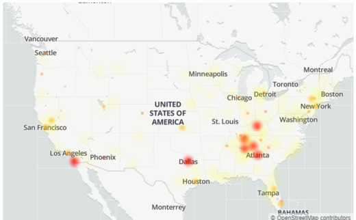 ATT outage map