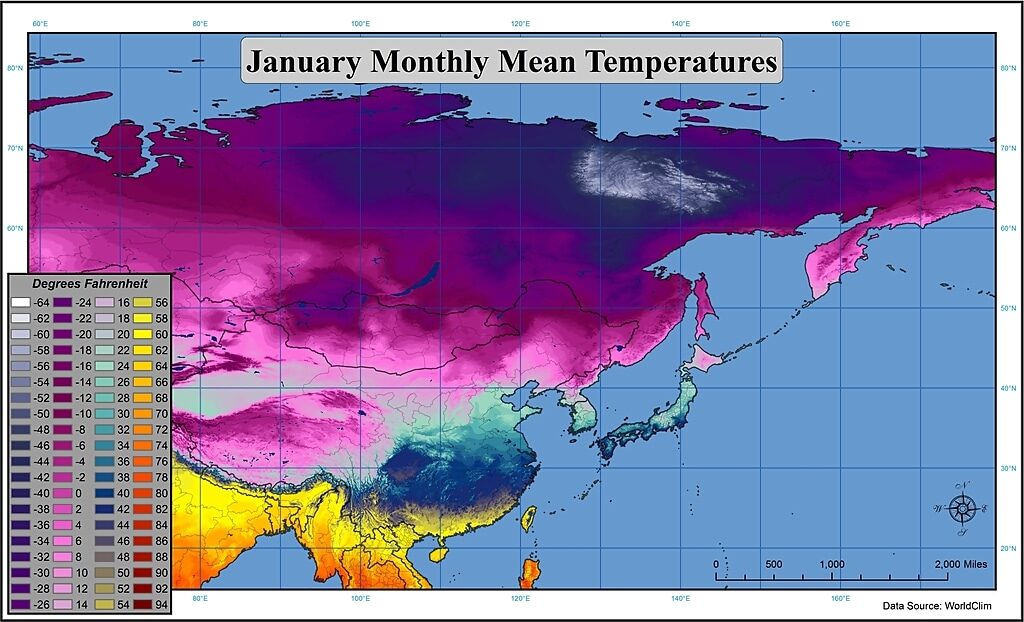 Click to enlarge average temperatures siberia