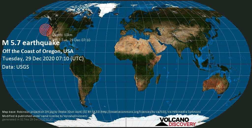 Oregon earthquake map