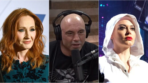 Click to enlarge JK Rowling, Joe Rogan, Rose McGowan