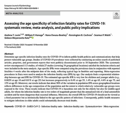 age specificity IFR covid-19 review