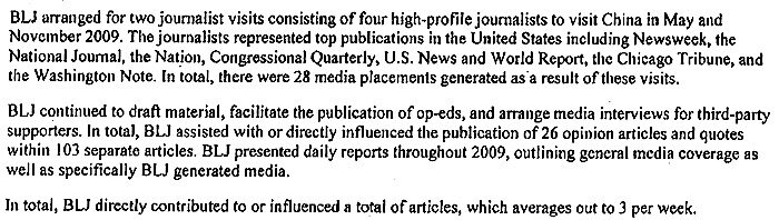 2009 Journalist Outreach Results