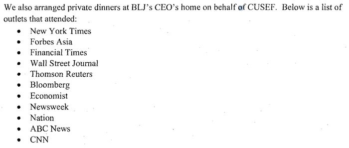List dinner attendees