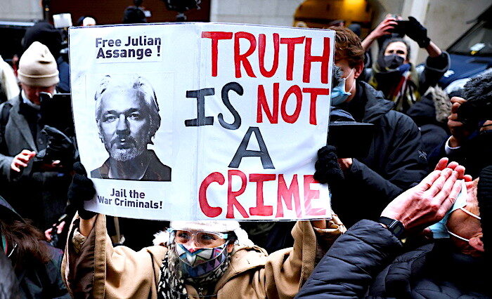 Click to enlarge Assange supporters